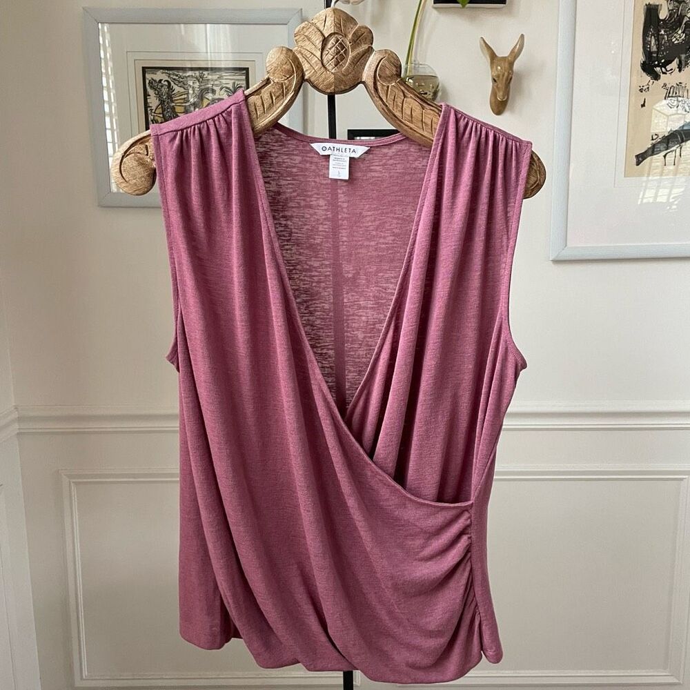 Athleta Breezy Wrap Top Mauve Pink 988031 $50 L